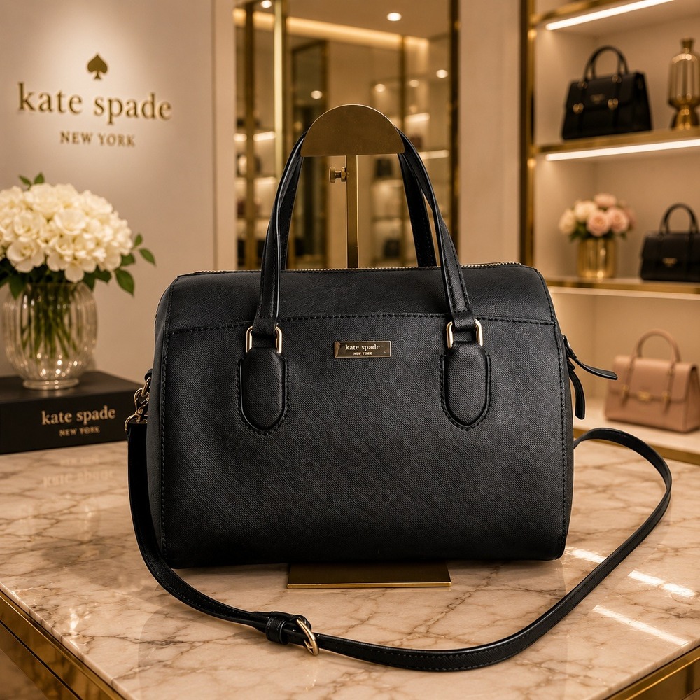 Kate Spade Laurel Way Lanae Satchel Black Saffiano Leather